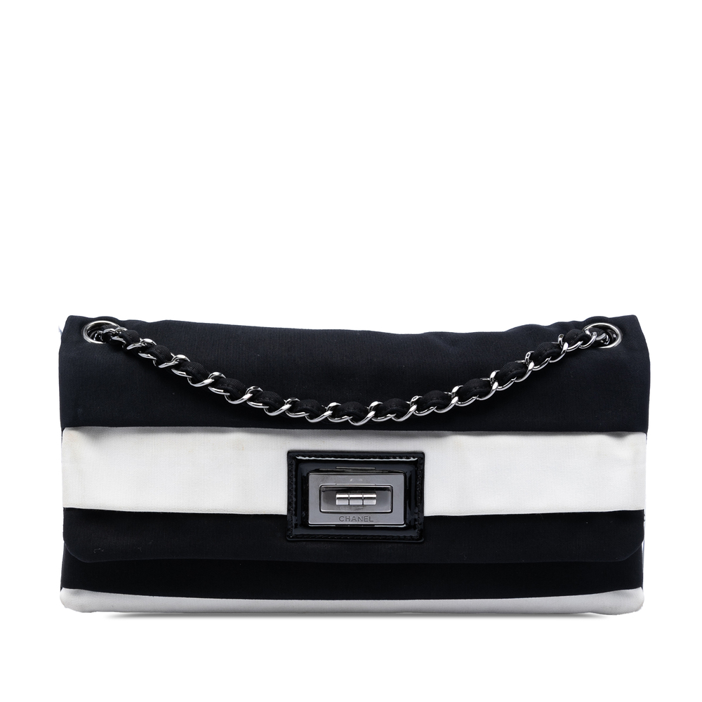 Pre-Loved Chanel Striped Canvas Reissue 2.55 Single Flap